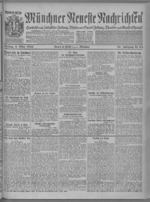 Münchner neueste Nachrichten Freitag 5. März 1926