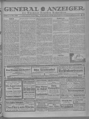 Münchner neueste Nachrichten Mittwoch 24. März 1926