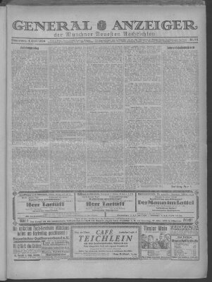 Münchner neueste Nachrichten Donnerstag 1. April 1926
