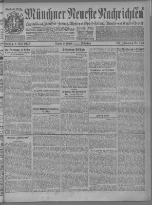 Münchner neueste Nachrichten Freitag 7. Mai 1926