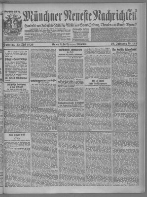 Münchner neueste Nachrichten Samstag 22. Mai 1926