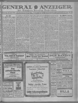 Münchner neueste Nachrichten Donnerstag 24. Juni 1926