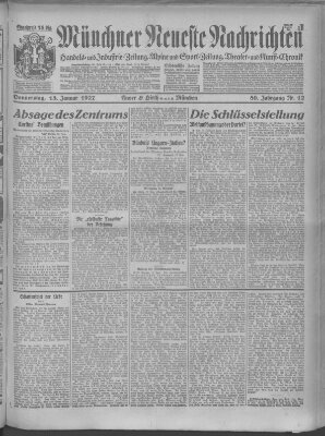 Münchner neueste Nachrichten Donnerstag 13. Januar 1927