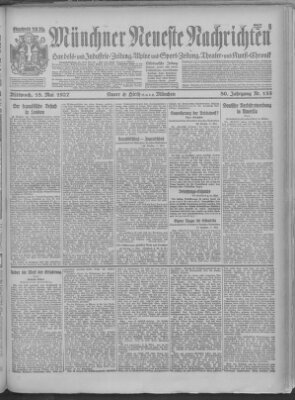 Münchner neueste Nachrichten Mittwoch 18. Mai 1927