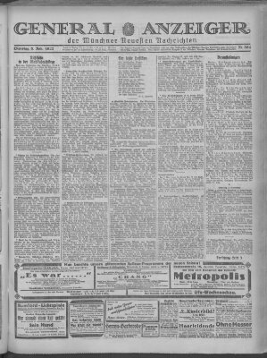 Münchner neueste Nachrichten Dienstag 8. November 1927