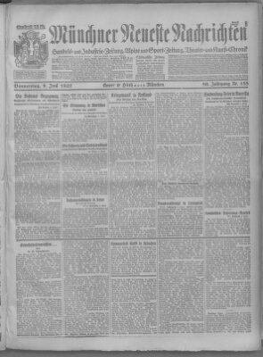 Münchner neueste Nachrichten Donnerstag 9. Juni 1927