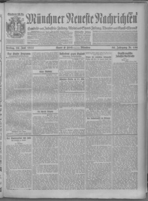 Münchner neueste Nachrichten Freitag 10. Juni 1927