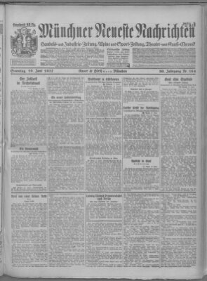 Münchner neueste Nachrichten Sonntag 19. Juni 1927