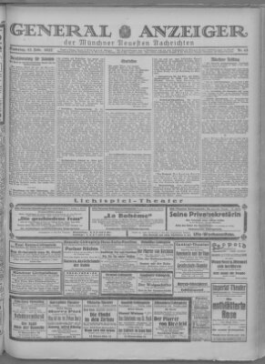 Münchner neueste Nachrichten Samstag 12. Februar 1927