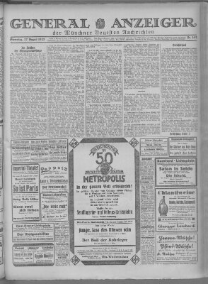 Münchner neueste Nachrichten Samstag 27. August 1927