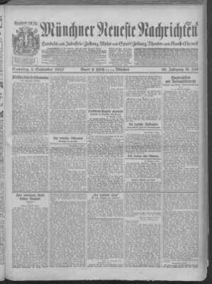 Münchner neueste Nachrichten Samstag 3. September 1927