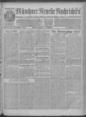 Münchner neueste Nachrichten Donnerstag 20. Oktober 1927