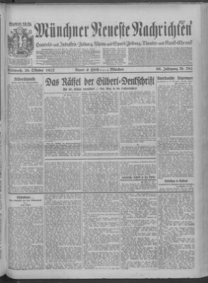 Münchner neueste Nachrichten Mittwoch 26. Oktober 1927