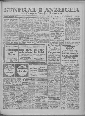 Münchner neueste Nachrichten Mittwoch 30. April 1924