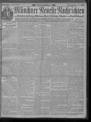 Münchner neueste Nachrichten Mittwoch 11. Juli 1900