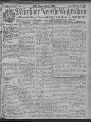Münchner neueste Nachrichten Dienstag 31. Juli 1900