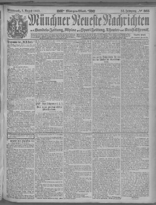 Münchner neueste Nachrichten Mittwoch 8. August 1900