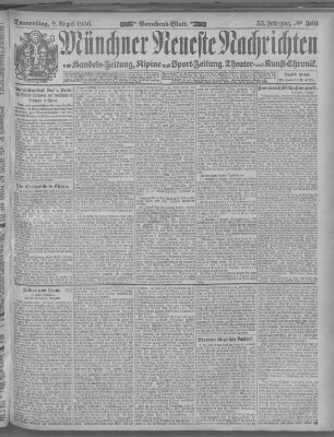 Münchner neueste Nachrichten Donnerstag 9. August 1900