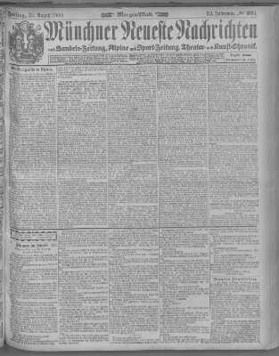Münchner neueste Nachrichten Freitag 24. August 1900