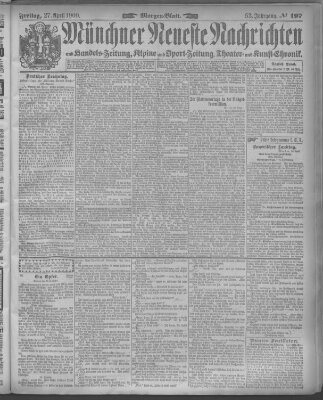 Münchner neueste Nachrichten Freitag 27. April 1900