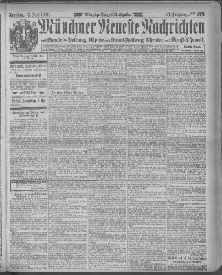 Münchner neueste Nachrichten Freitag 15. Juni 1900