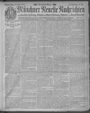 Münchner neueste Nachrichten Donnerstag 28. Juni 1900