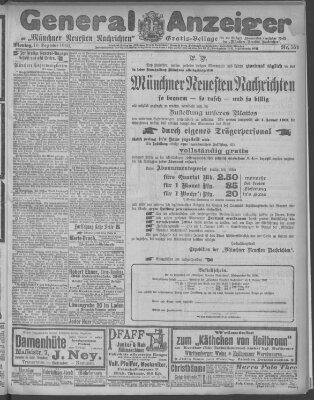 Münchner neueste Nachrichten Montag 10. Dezember 1900