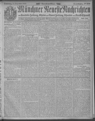 Münchner neueste Nachrichten Dienstag 11. Dezember 1900