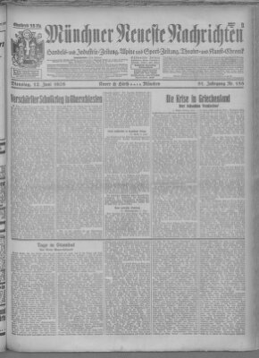 Münchner neueste Nachrichten Dienstag 12. Juni 1928