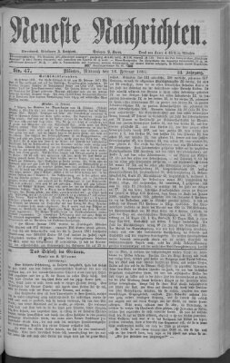 Neueste Nachrichten (Münchner neueste Nachrichten) Mittwoch 16. Februar 1881