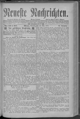 Neueste Nachrichten (Münchner neueste Nachrichten) Sonntag 29. Mai 1881