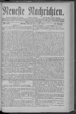 Neueste Nachrichten (Münchner neueste Nachrichten) Mittwoch 8. Juni 1881