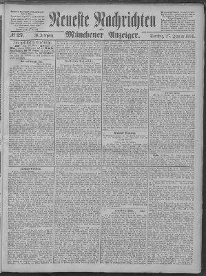 Neueste Nachrichten und Münchener Anzeiger (Münchner neueste Nachrichten) Samstag 27. Januar 1883