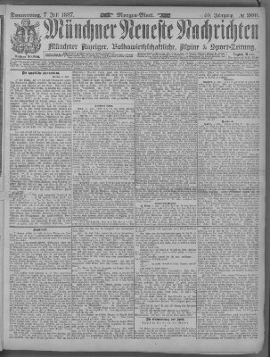 Münchner neueste Nachrichten Donnerstag 7. Juli 1887