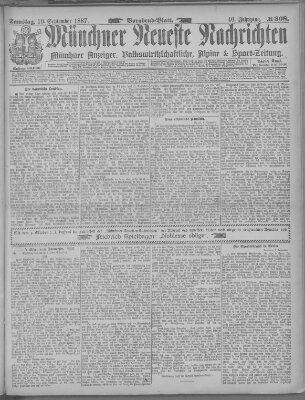 Münchner neueste Nachrichten Samstag 10. September 1887