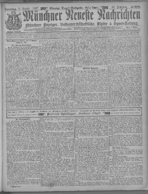 Münchner neueste Nachrichten Sonntag 11. September 1887