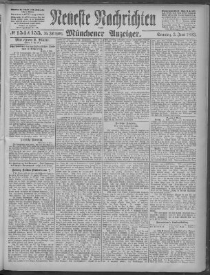Neueste Nachrichten und Münchener Anzeiger (Münchner neueste Nachrichten) Sonntag 3. Juni 1883