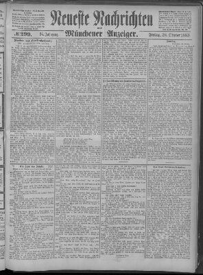 Neueste Nachrichten und Münchener Anzeiger (Münchner neueste Nachrichten) Freitag 26. Oktober 1883