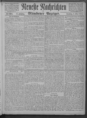 Neueste Nachrichten und Münchener Anzeiger (Münchner neueste Nachrichten) Samstag 3. Mai 1884