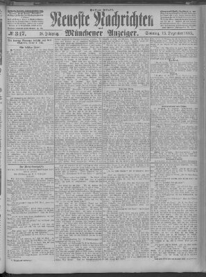 Neueste Nachrichten und Münchener Anzeiger (Münchner neueste Nachrichten) Sonntag 13. Dezember 1885