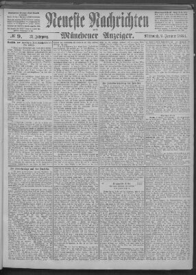 Neueste Nachrichten und Münchener Anzeiger (Münchner neueste Nachrichten) Mittwoch 9. Januar 1884