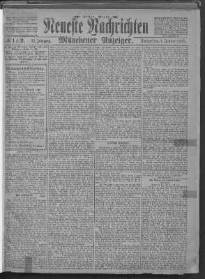 Neueste Nachrichten und Münchener Anzeiger (Münchner neueste Nachrichten) Donnerstag 1. Januar 1885