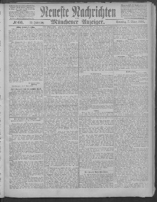 Neueste Nachrichten und Münchener Anzeiger (Münchner neueste Nachrichten) Sonntag 7. März 1886
