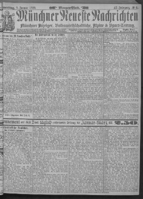 Münchner neueste Nachrichten Donnerstag 3. Januar 1889
