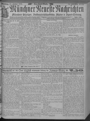 Münchner neueste Nachrichten Donnerstag 10. Januar 1889