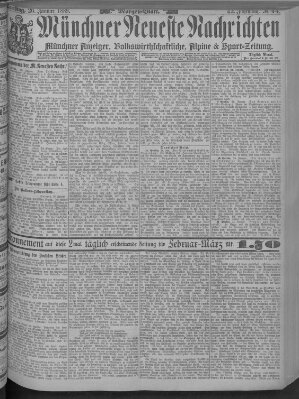 Münchner neueste Nachrichten Samstag 26. Januar 1889