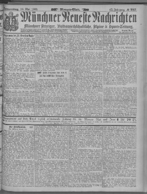 Münchner neueste Nachrichten Donnerstag 16. Mai 1889