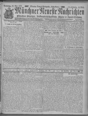 Münchner neueste Nachrichten Sonntag 26. Mai 1889
