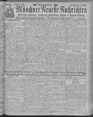 Münchner neueste Nachrichten Samstag 3. August 1889