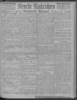 Neueste Nachrichten und Münchener Anzeiger (Münchner neueste Nachrichten) Montag 13. September 1886